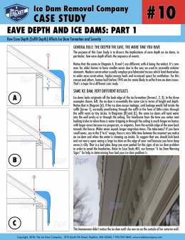 Eave Depth and Ice Dams: Part 1 Eave Depth and Ice Dams: Part 1