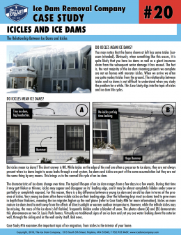 Icicles and Ice Dams Icicles and Ice Dams