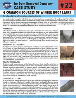 4 Common Sources of Winter Roof Leaks 4 Common Sources of Winter Roof Leaks